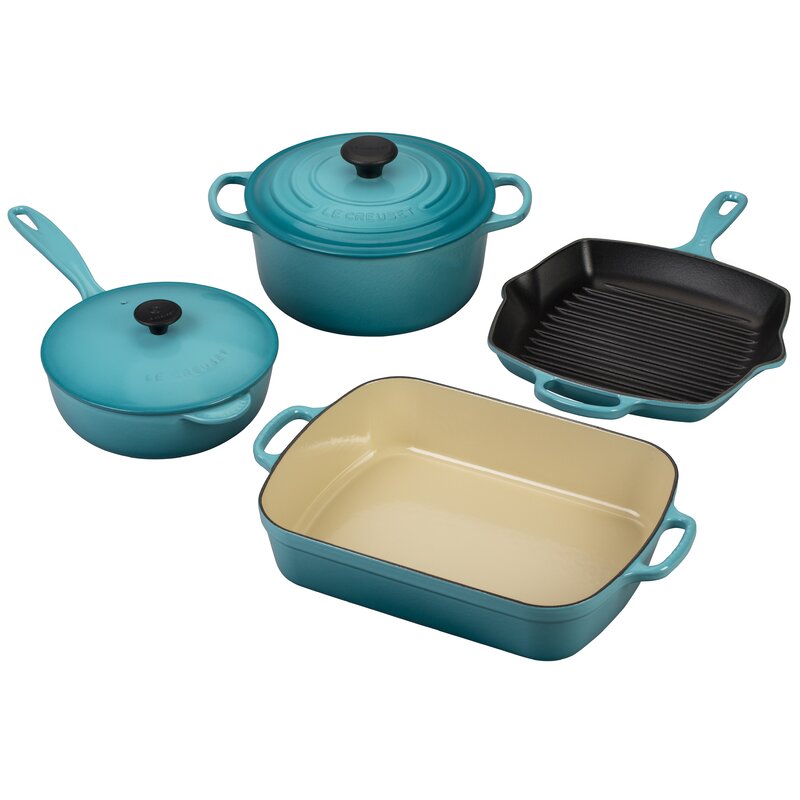 Le Creuset Enameled Cast Iron 6 Piece Signature Cookware Set And Reviews Wayfair 